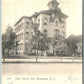 NEW BRUNSWICK NJ HIGH SCHOOL UNDIVIDED 1905 ANTIQUE POSTCARD w/ CORK CANCEL