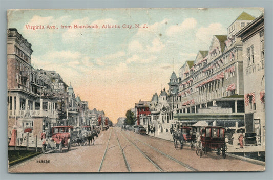 ATLANTIC CITY NJ VIRGINIA AVE. ANTIQUE POSTCARD