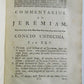 1765 Commentary on Prophet Jeremia by HERMAN VENEMA antique VELLUM BINDING v.II