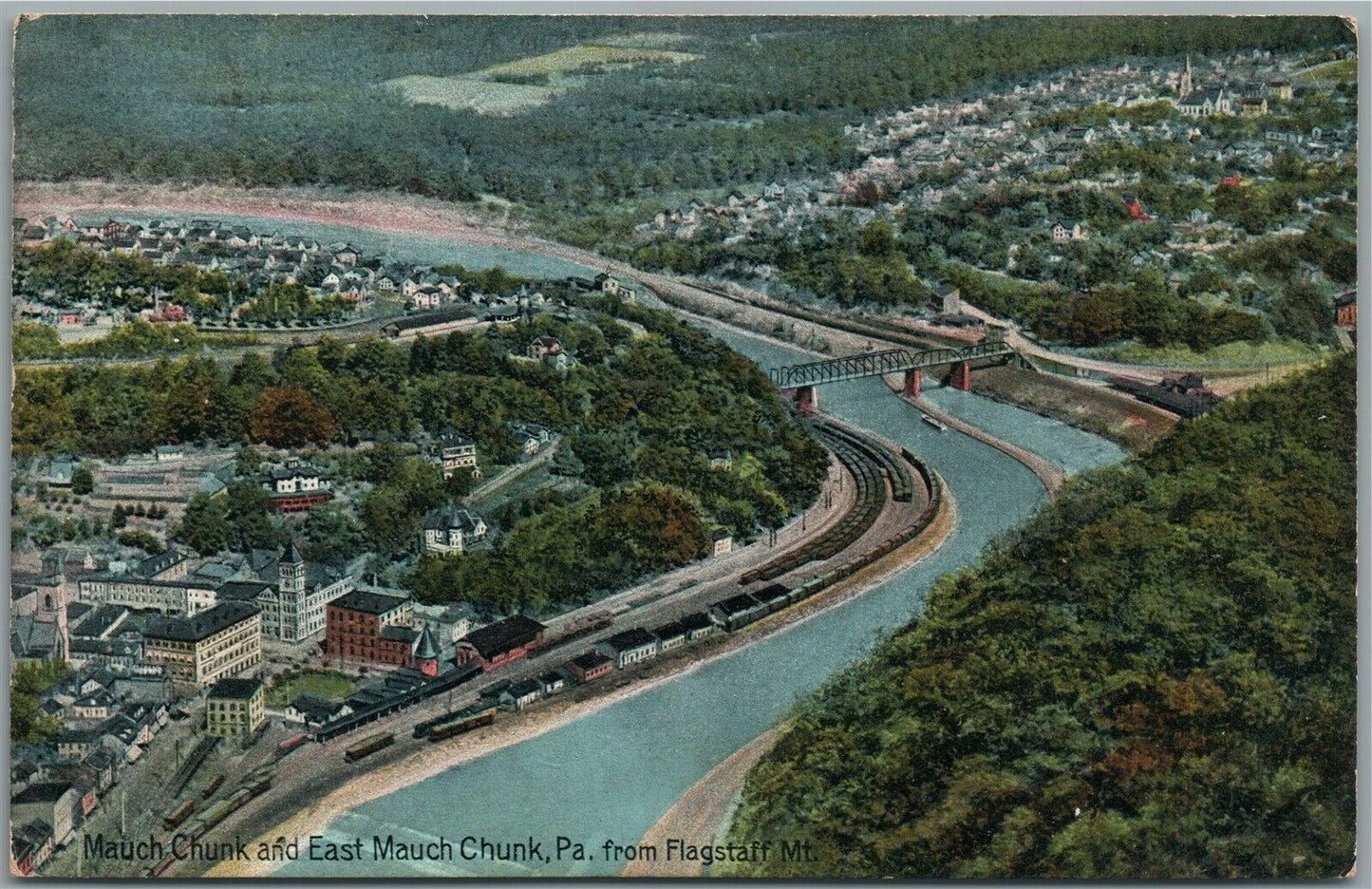 MAUCH CHUNK PA from FLAGSTAFF MT. ANTIQUE POSTCARD