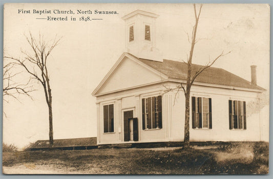 NORTH SWANSEA MA FIRST BAPTIST CHURCH ANTIQUE REAL PHOTO POSTCARD RPPC