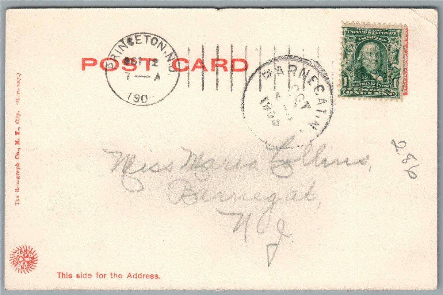 PRINCETON NJ STOCKTON STREET ANTIQUE POSTCARD