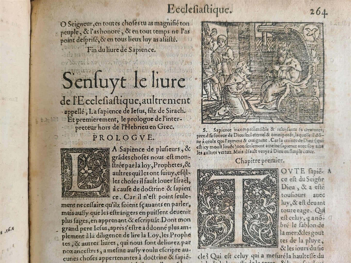 1550 BIBLE in FRENCH LOUVAIN ILLUSTRATED 16th CENTURY antique FOLIO rare