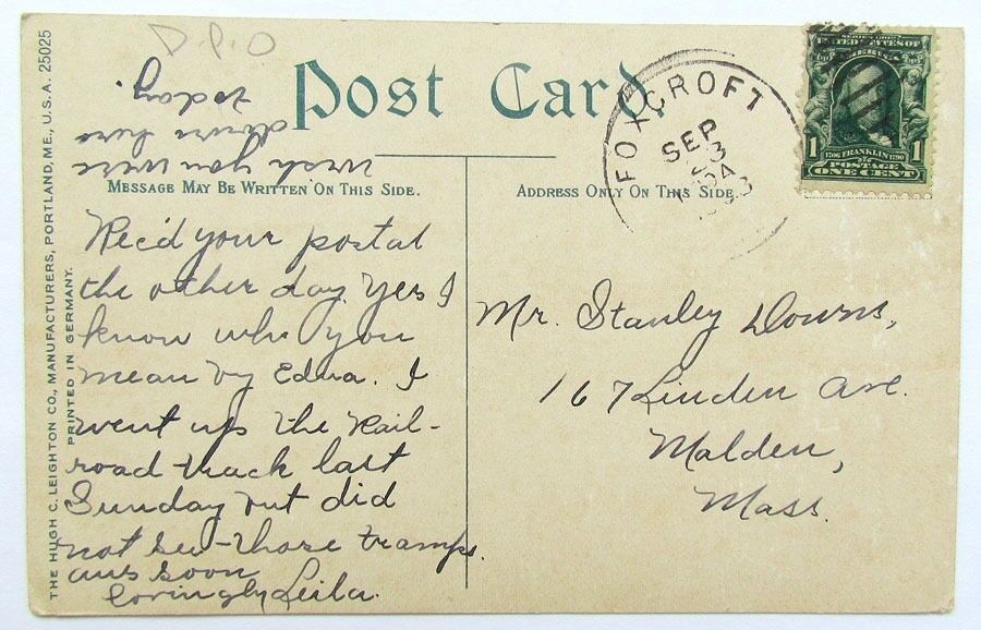 ANTIQUE 1908 POSTCARD SACO RIVER LUMBER COMPANY BIDDEFORD ME