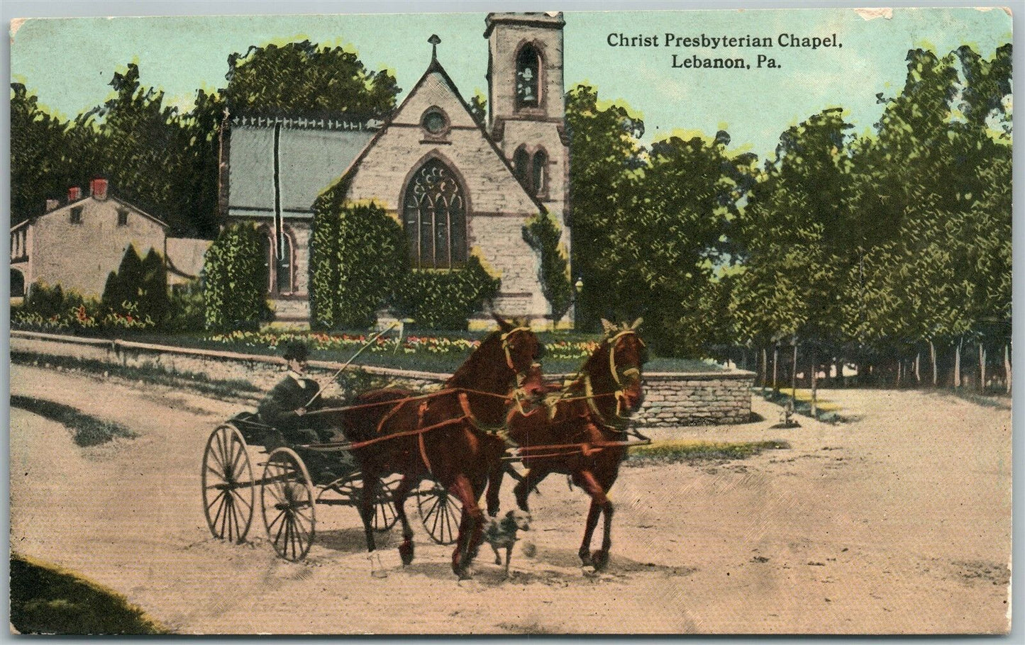 LEBANON PA CHRIST PRESBYTERIAN CHAPEL 1912 ANTIQUE POSTCARD