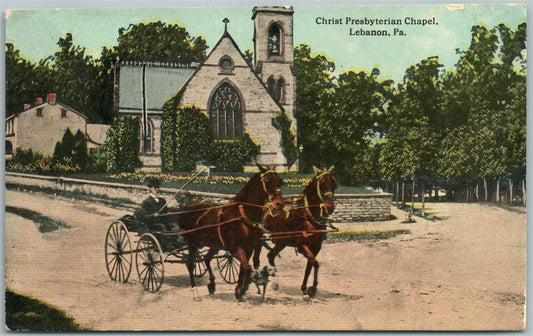 LEBANON PA CHRIST PRESBYTERIAN CHAPEL 1912 ANTIQUE POSTCARD