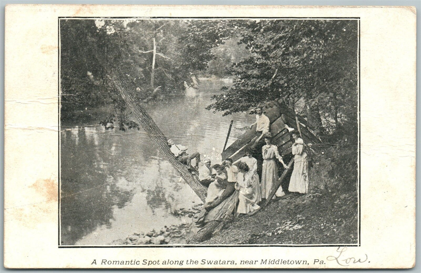 MIDDLETOWN PA ROMANTIC SPOT SWATARA 1905 UNDIVIDED ANTIQUE POSTCARD CORK CANCEL