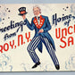 TROY NY HOME of UNCLE SAM VINTAGE POSTCARD PATRIOTIC