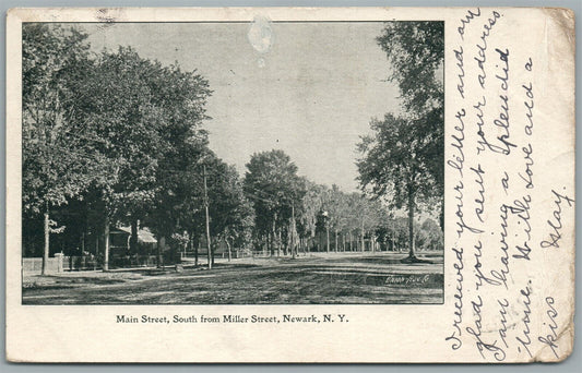 NEWARK NY MAIN STREET ANTIQUE POSTCARD