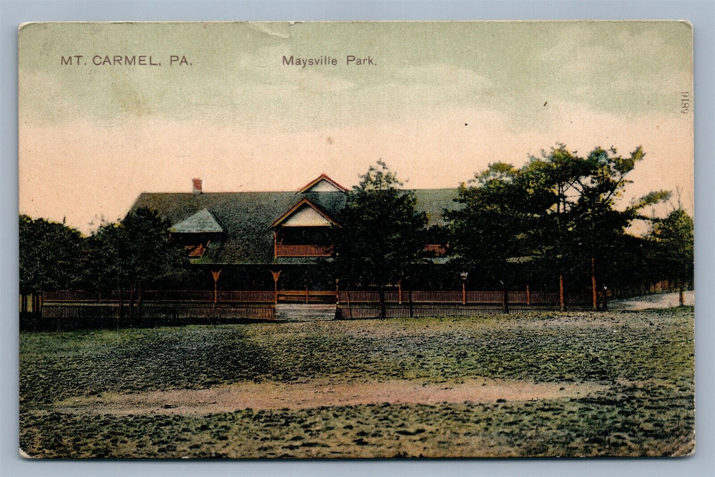 MT.CARMEL PA MAYSVILLE PARK ANTIQUE POSTCARD