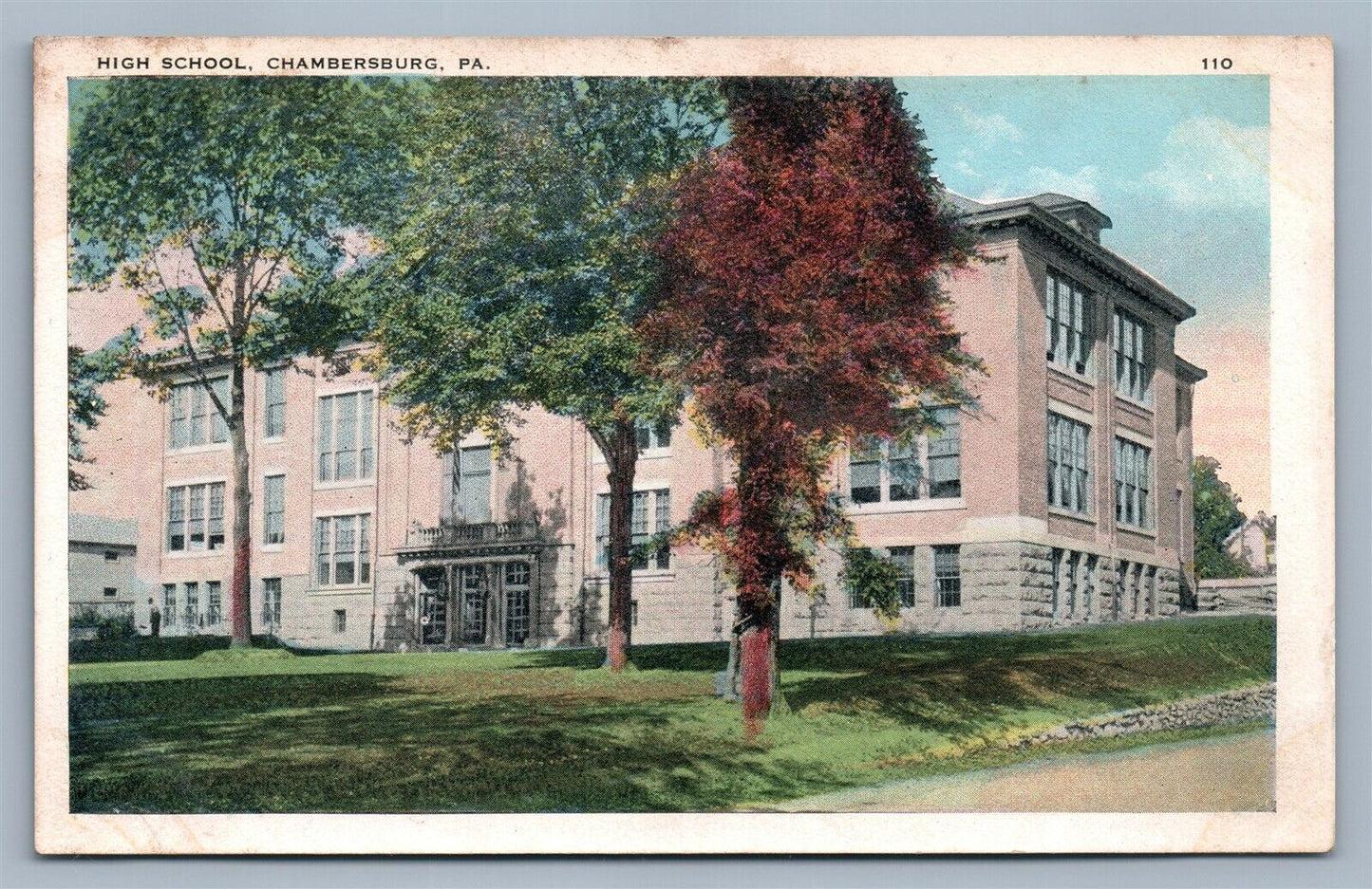 CHAMBERSBURG PA HIGH SCHOOL ANTIQUE POSTCARD