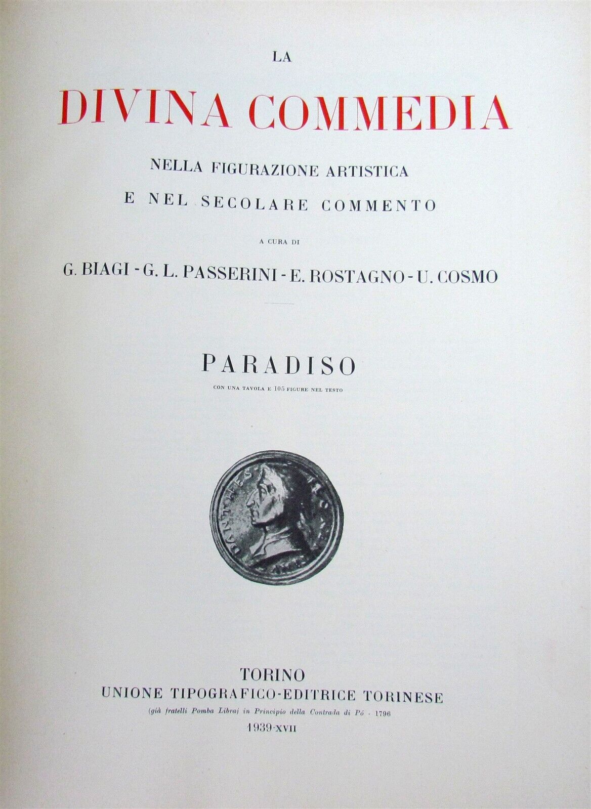 1924-39 DANTE DIVINA COMMEDIA NELLE FIGURAZIONE ARTISTICA antique MASSIVE FOLIO