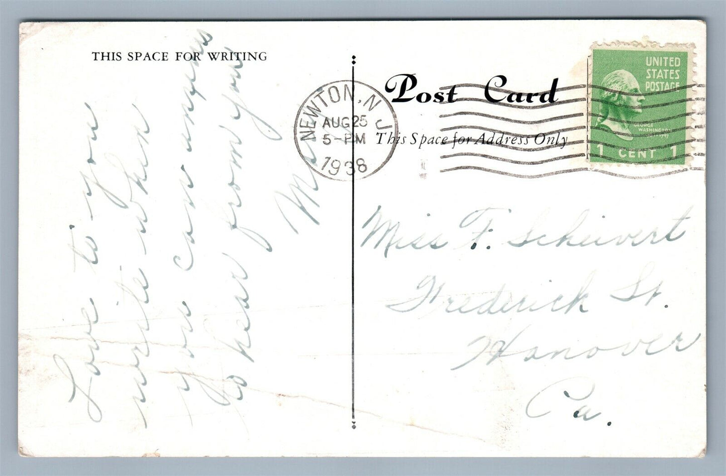 NEWTON NJ COCHRAN HOUSE ANTIQUE POSTCARD