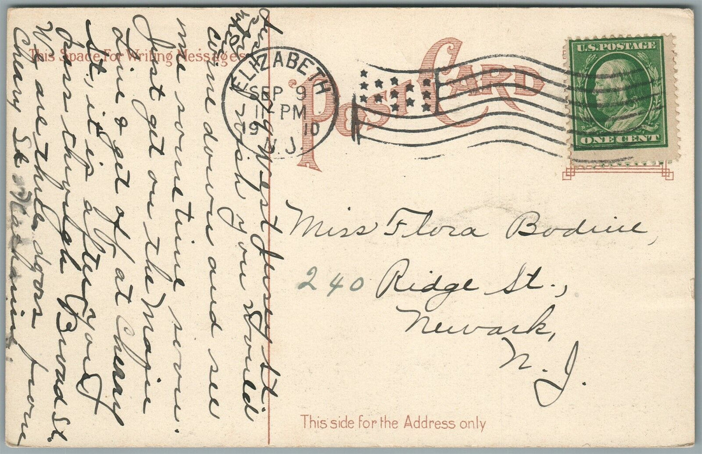 EL MORA NJ WESTFIELD AVENUE ANTIQUE POSTCARD