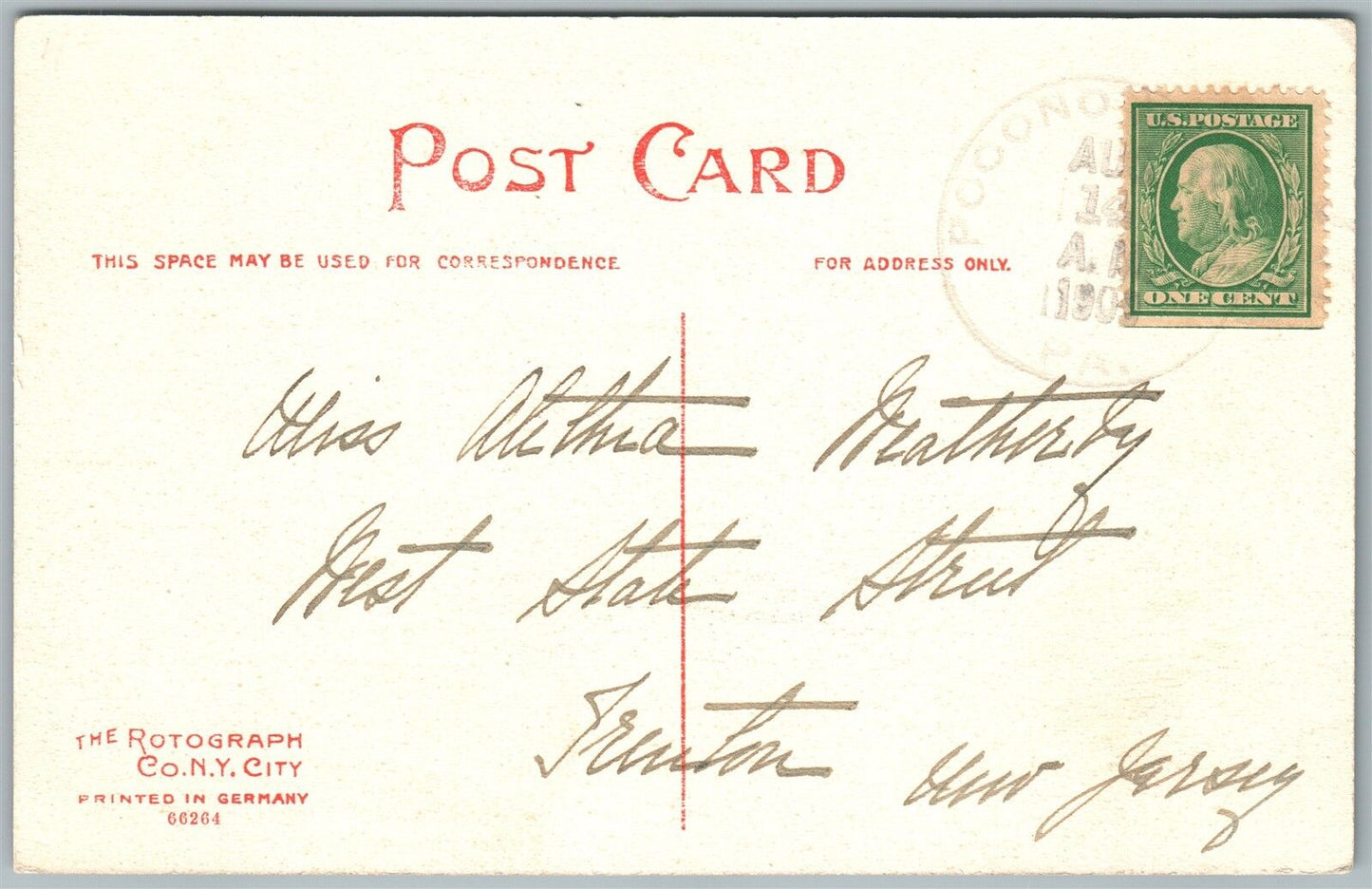 POCONO MANOR COTTAGE PA WINTER VIEW ANTIQUE POSTCARD