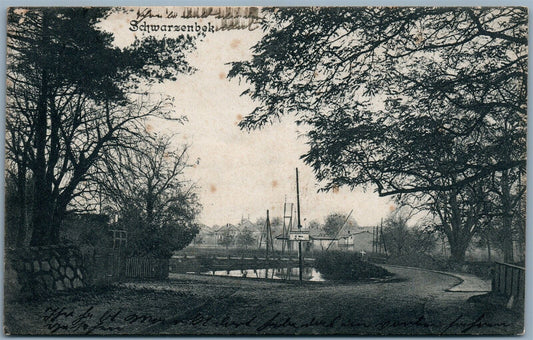 SCHWARZENBEK GERMANY ANTIQUE POSTCARD w/ STAMPS