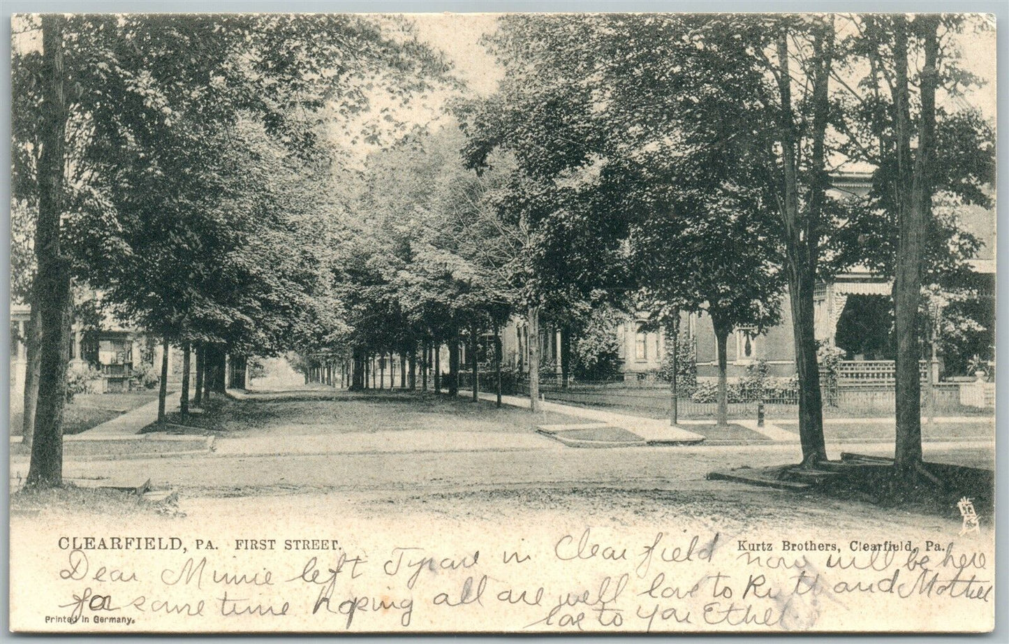 CLEARFIELD PA FIRST STREET 1906 UNDIVIDED ANTIQUE POSTCARD