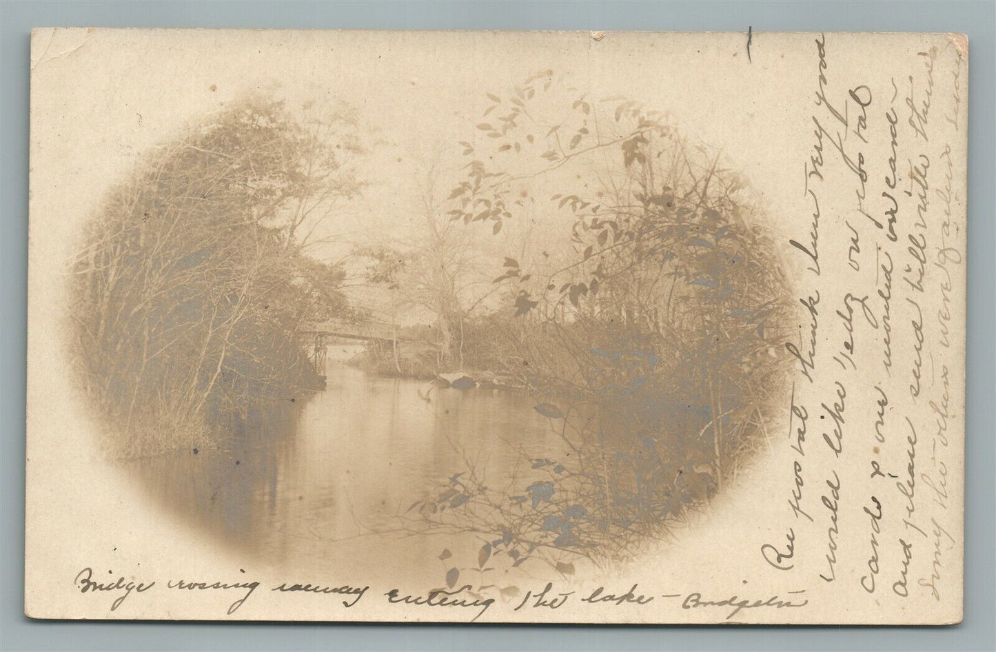 BRIDGETON NJ PARK SCENE ANTIQUE REAL PHOTO POSTCARD RPPC