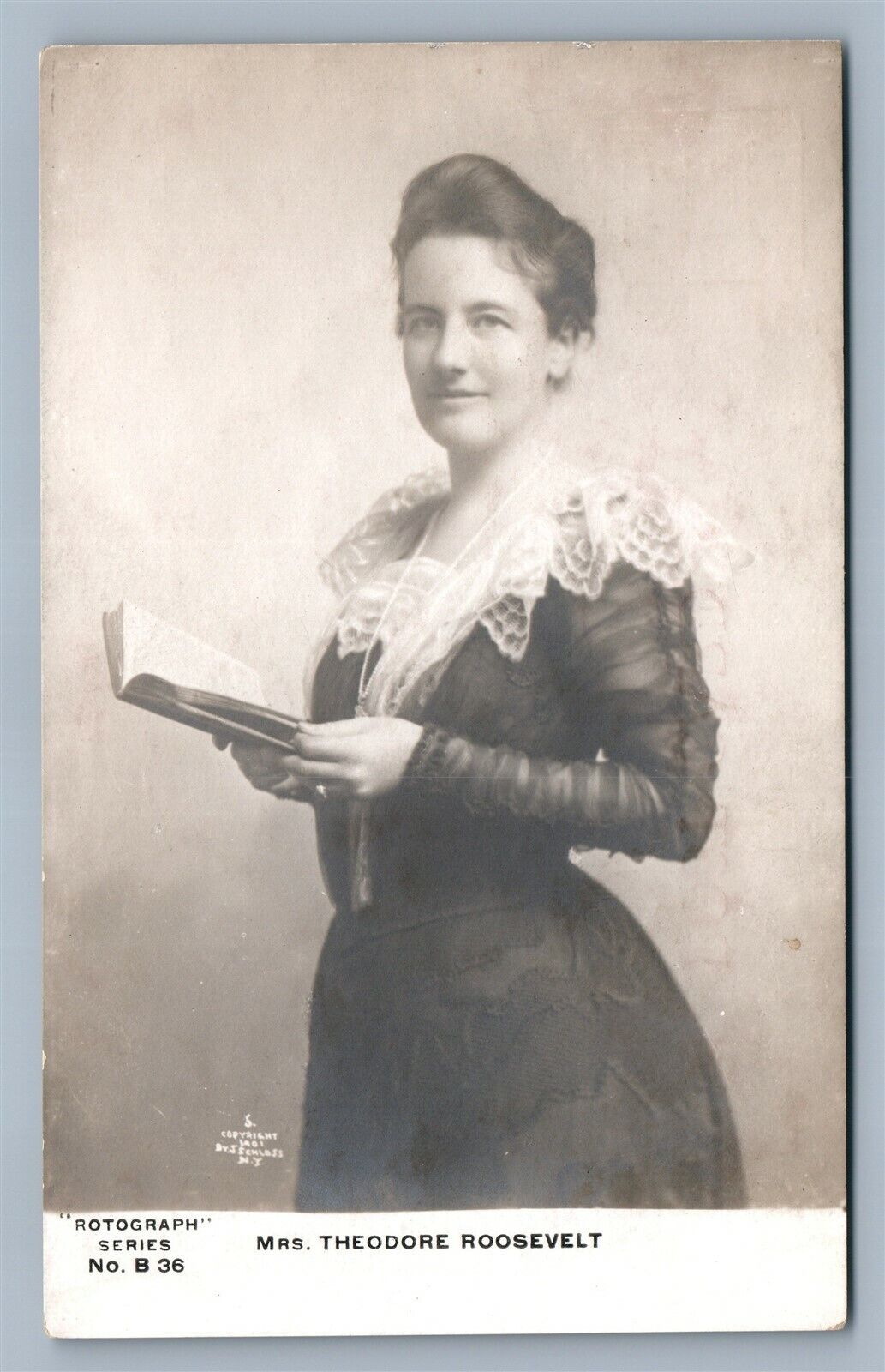 Mrs. THEODORE ROOSEVEL ANTIQUE REAL PHOTO POSTCARD PATRIOTIC RPPC