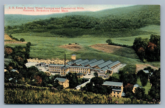 HANCOCK MA ESTES & SONS WOOD TURNING & ENAMELING MILLS ANTIQUE POSTCARD