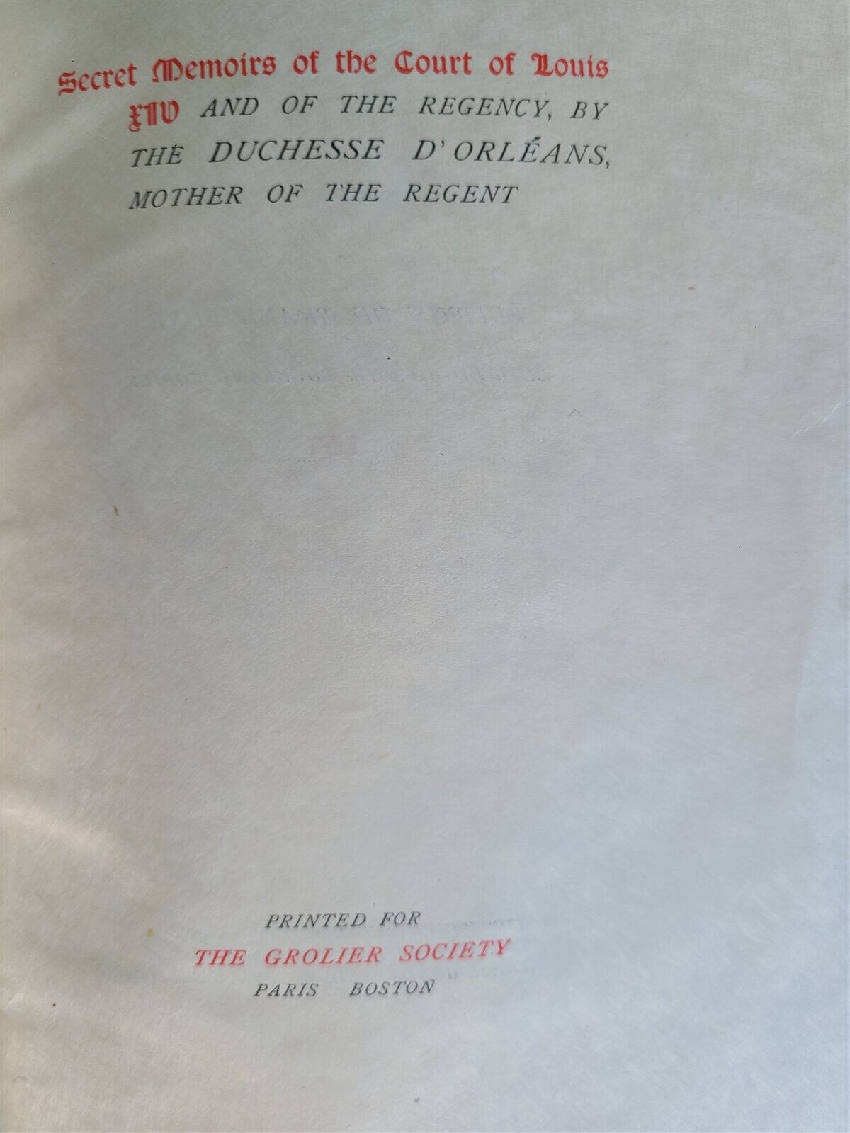 1900 SECRET MEMOIRS of COURT of LOUIS XIV ANTIQUE LTD EDITION GROLIER SOCIETY
