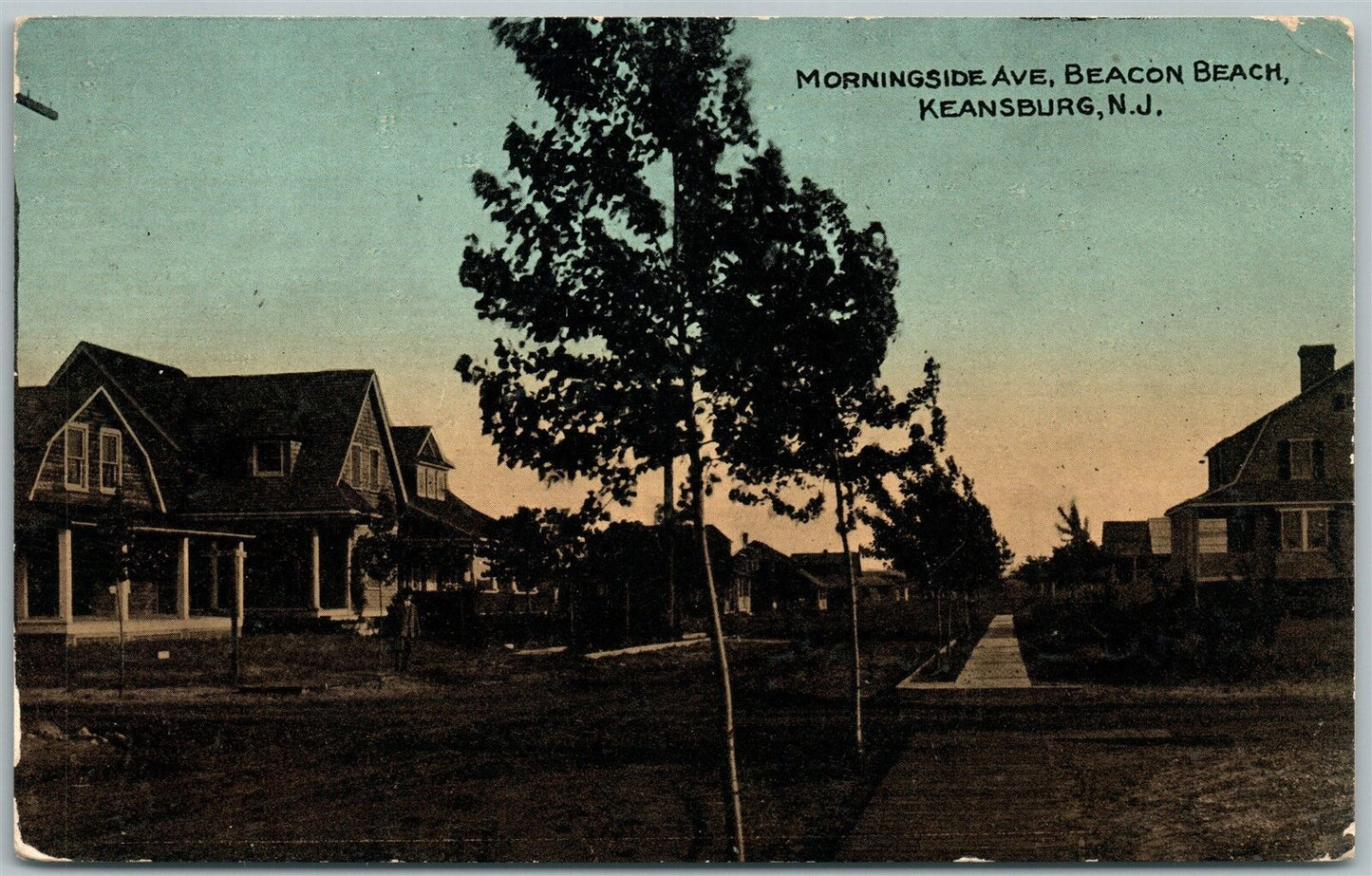KEANSBURG NJ MORNINGSIDE AVENUE BEACON BEACH 1914 ANTIQUE POSTCARD