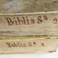 1740 BIBLE ILLUSTRATED 2 VOLUMES OLD TESTAMENT antique VELLUM BINDING in LATIN