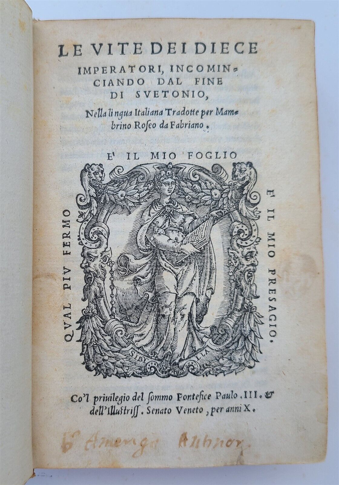 1544 LIFE of TWELVE CAESARS by SUETONIUS antique 16th century