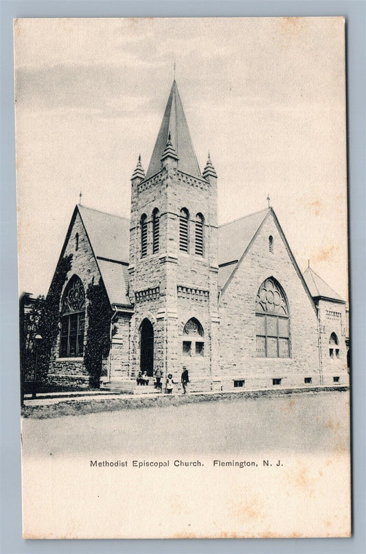 FLEMINGTON NJ METHODIST EPISCOPAL CHURCH ANTIQUE POSTCARD