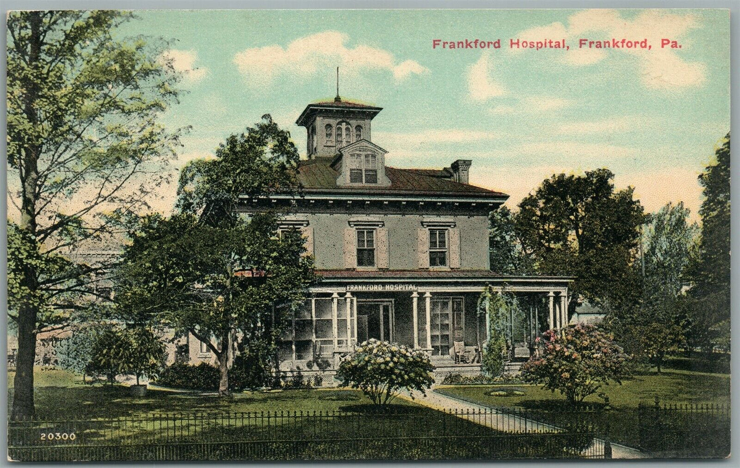 FRANKFORD PA HOSPITAL ANTIQUE POSTCARD