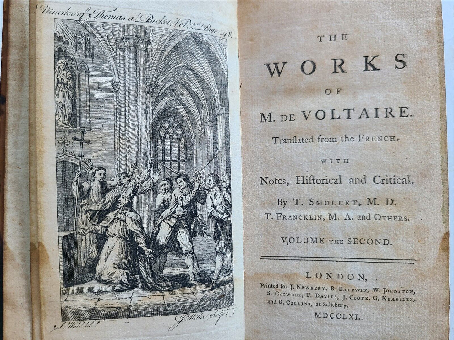 1761 - 1769 VOLTAIRE WORKS antique 31 VOLUMES in ENGLISH