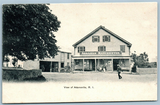 ADAMSVILLE RI ABRAHAM MANCHESTER STORE & POST OFFICE ANTIQUE POSTCARD