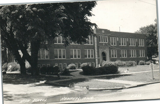 HAMBURG IA HIGH SCHOOL VINTAGE REAL PHOTO POSTCARD RPPC