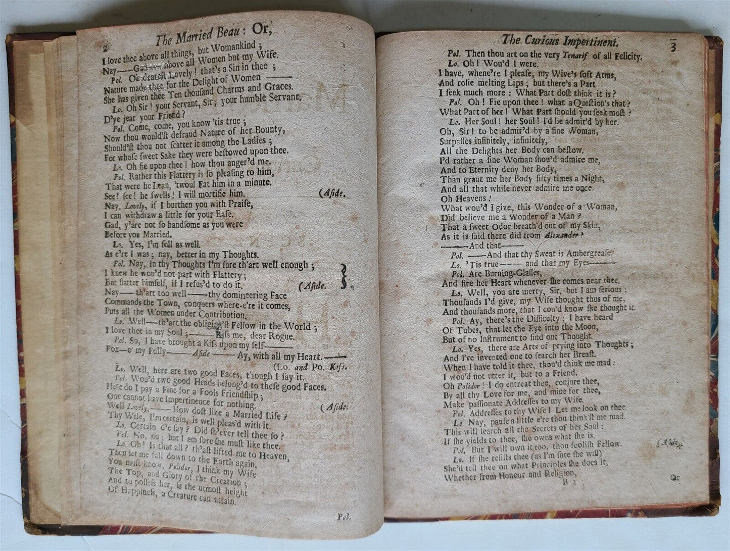 1694 MARRIED BEAU in ENGLISH 17th CENTURY COMEDY PLAY antique RARE