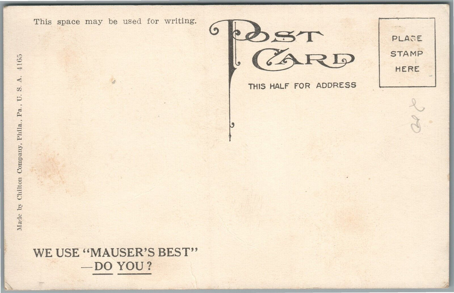 MAUSER'S BEST FLOUR ADVERTISING ANTIQUE POSTCARD