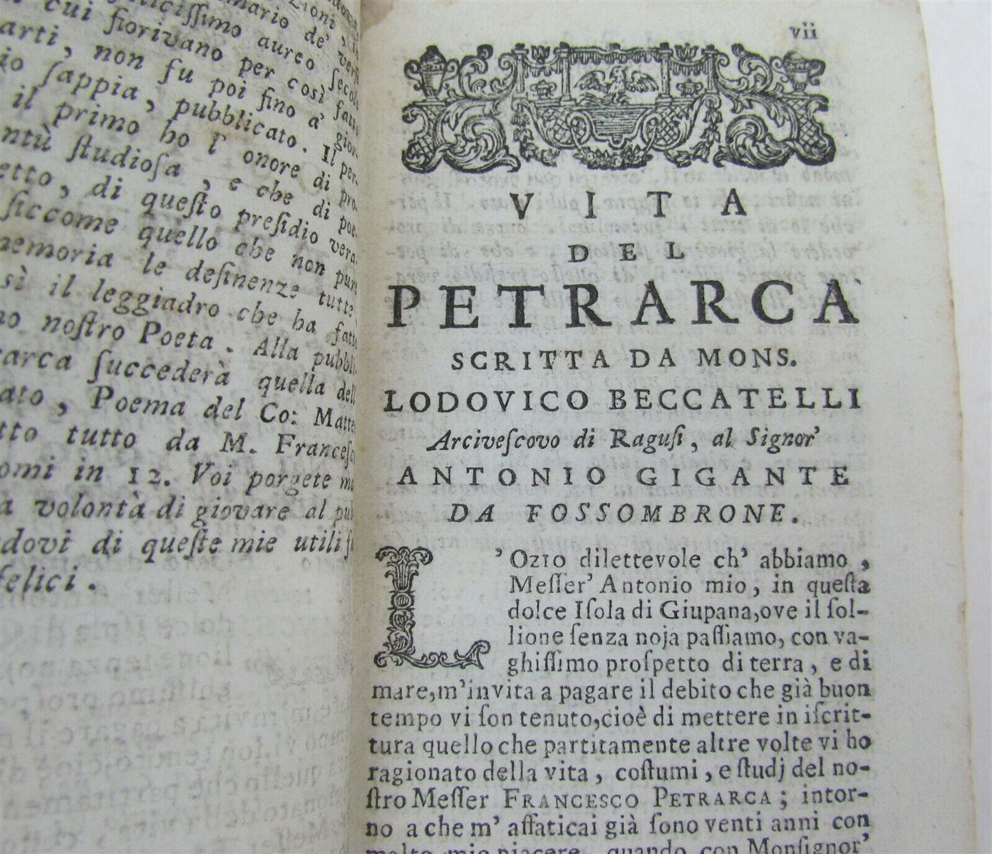 1739 POETRY by PETRARCH antique VELLUM BOUND book LE RIME DI FRANCESCO PETRARCA