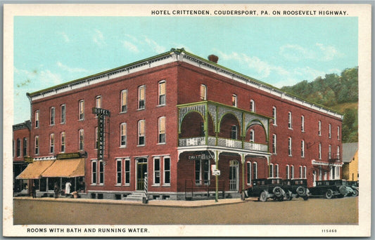 COUDERSPORT PA HOTEL CRITTENDEN VINTAGE POSTCARD