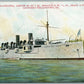 MILITARY SHIP US CRUISER PHILADELPHIA ANTIQUE POSTCARD