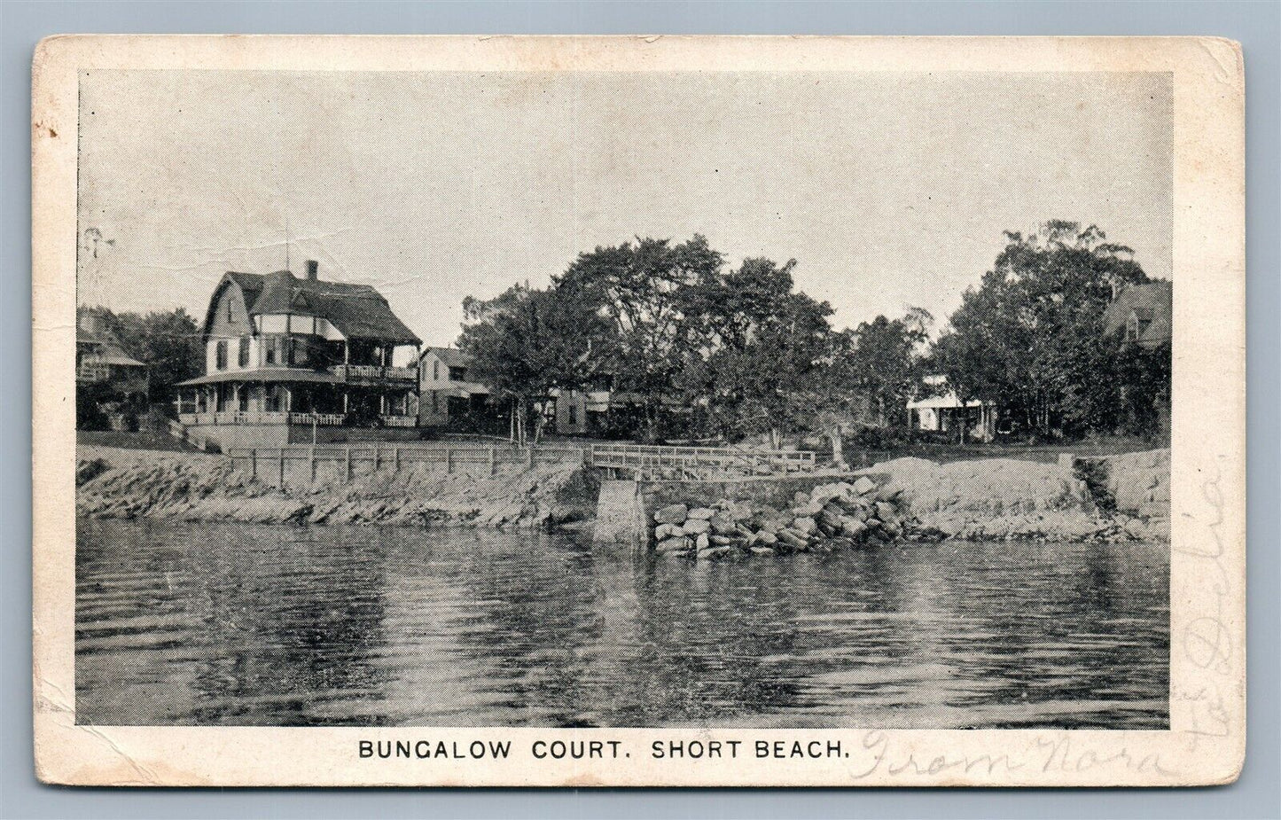 BRANFORD CT SHORT BEACH BUNGALOW COURT ANTIQUE POSTCARD