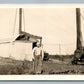 DISABLE MAN w/ CRUTCHES ANTIQUE REAL PHOTO POSTCARD RPPC