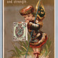 RUSSIAN STAMP & FLAG ANTIQUE VICTORIAN TRADE CARD J.S.KIRK SOAPS ADVERTISING