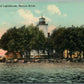 DETROIT RIVER MI GRASSY ISLAND LIGHT HOUSE ANTIQUE POSTCARD