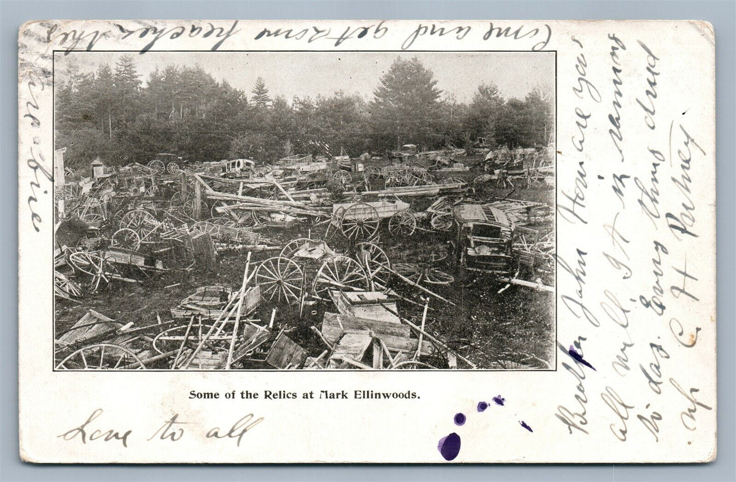 MARK ELLINWOODS RELICS 1906 ANTIQUE POSTCARD