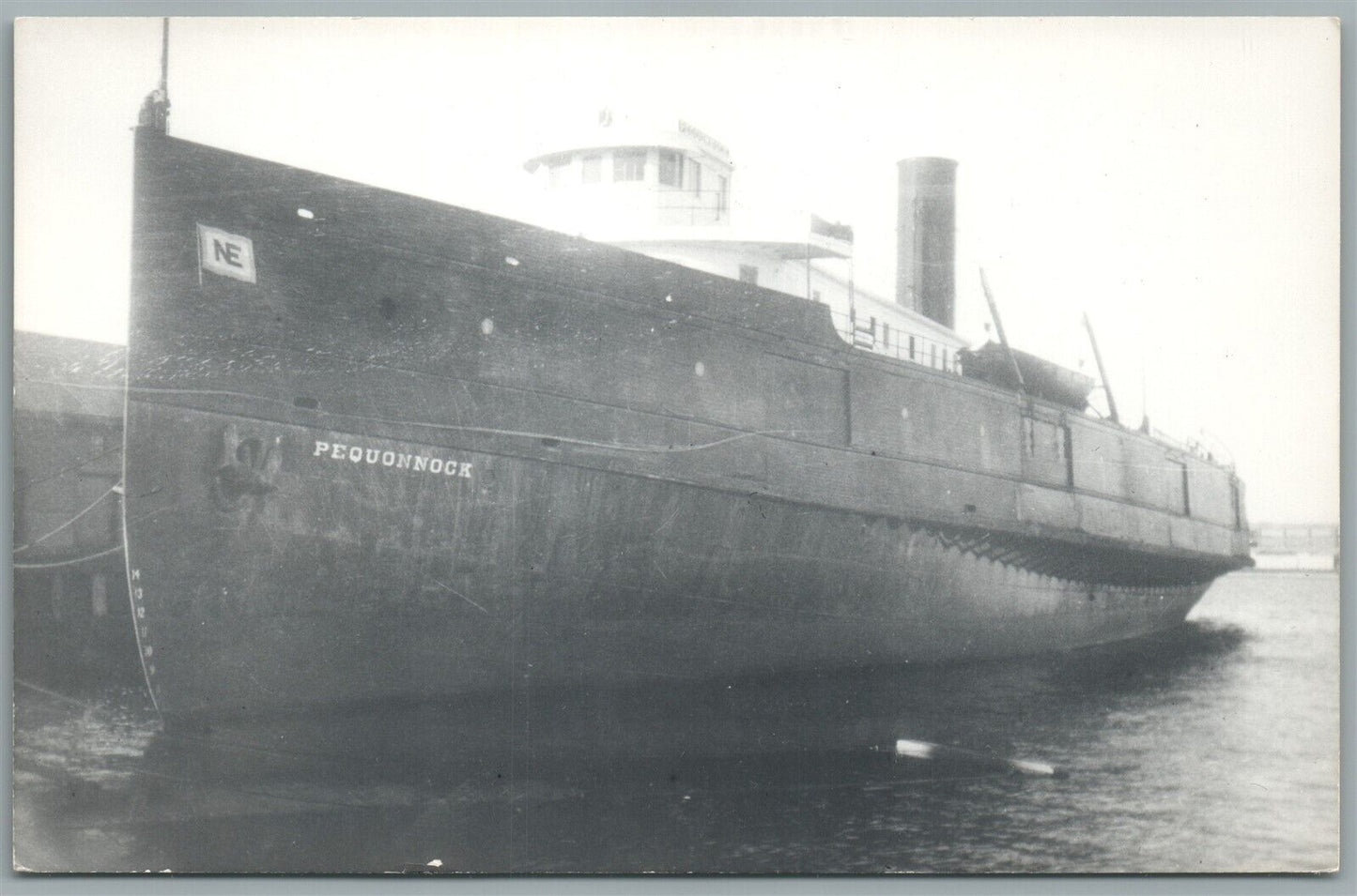 PEQUONNOCK STEAMSHIP VINTAGE REAL PHOTO POSTCARD RPPC