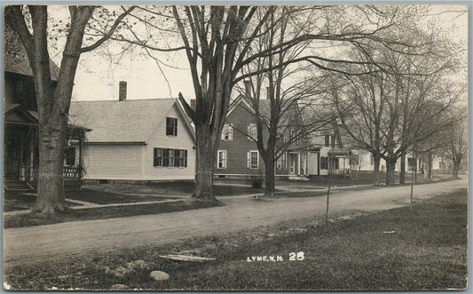 LYME NH STREET SCENE ANTIQUE REAL PHOTO POSTCARD RPPC