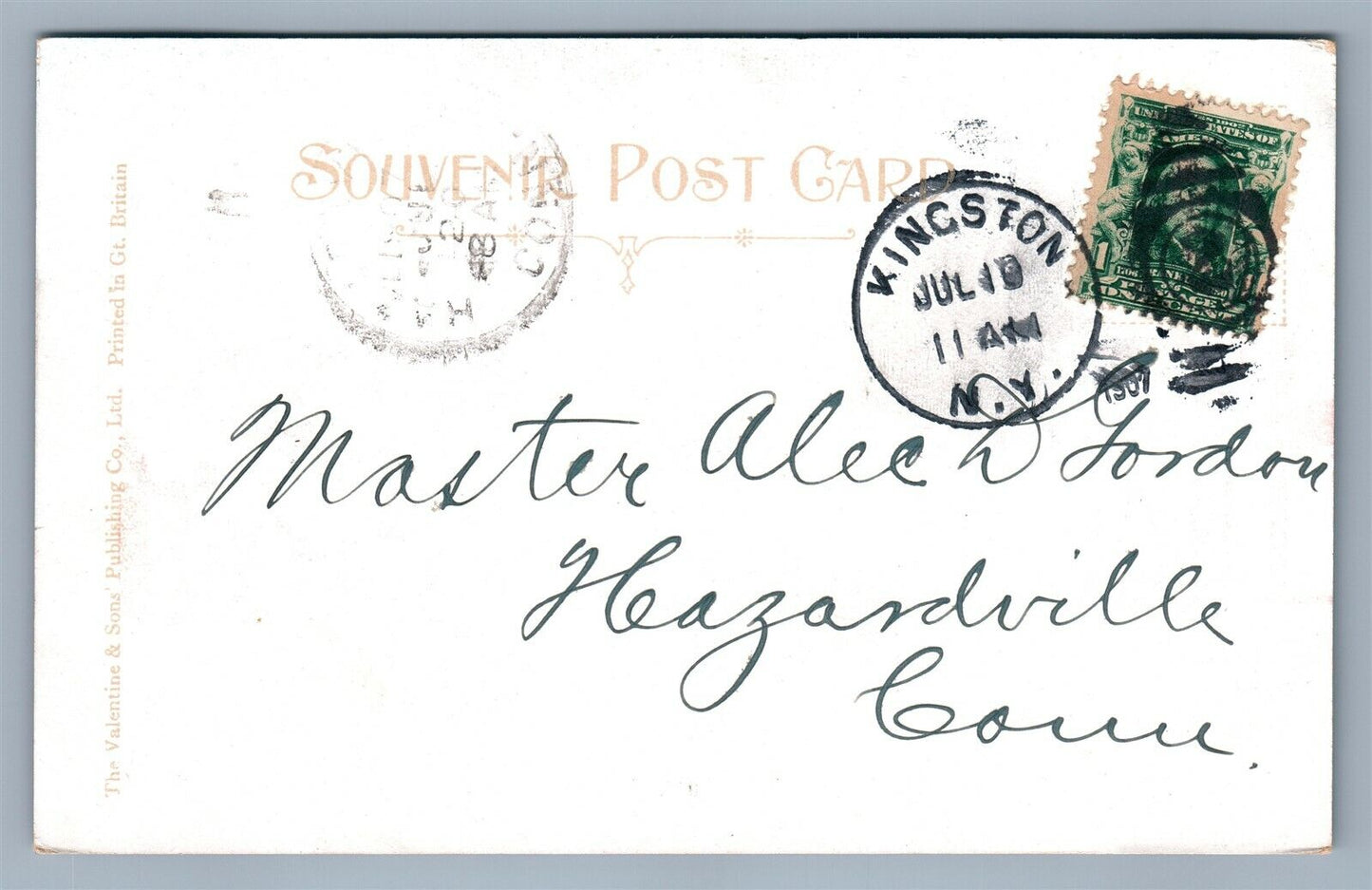 WEST KINGSTON NY WALL STREET ANTIQUE POSTCARD