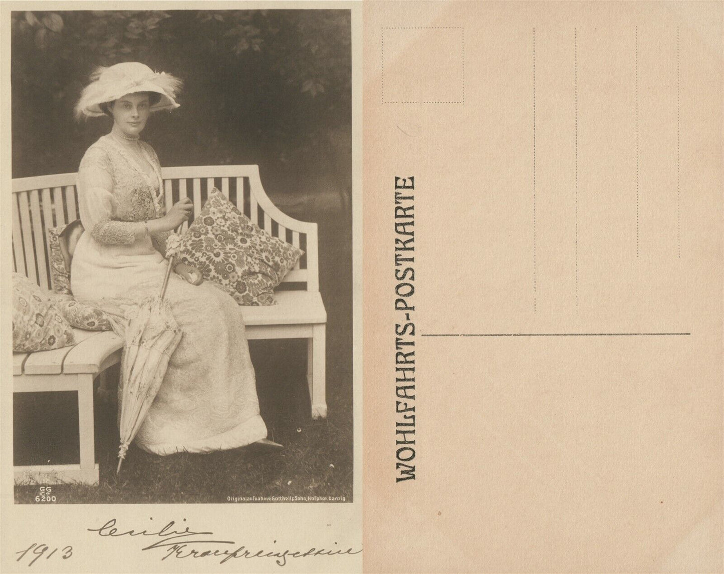 PRINCESS CECILIE of PRUSSIA ANTIQUE POSTCARD