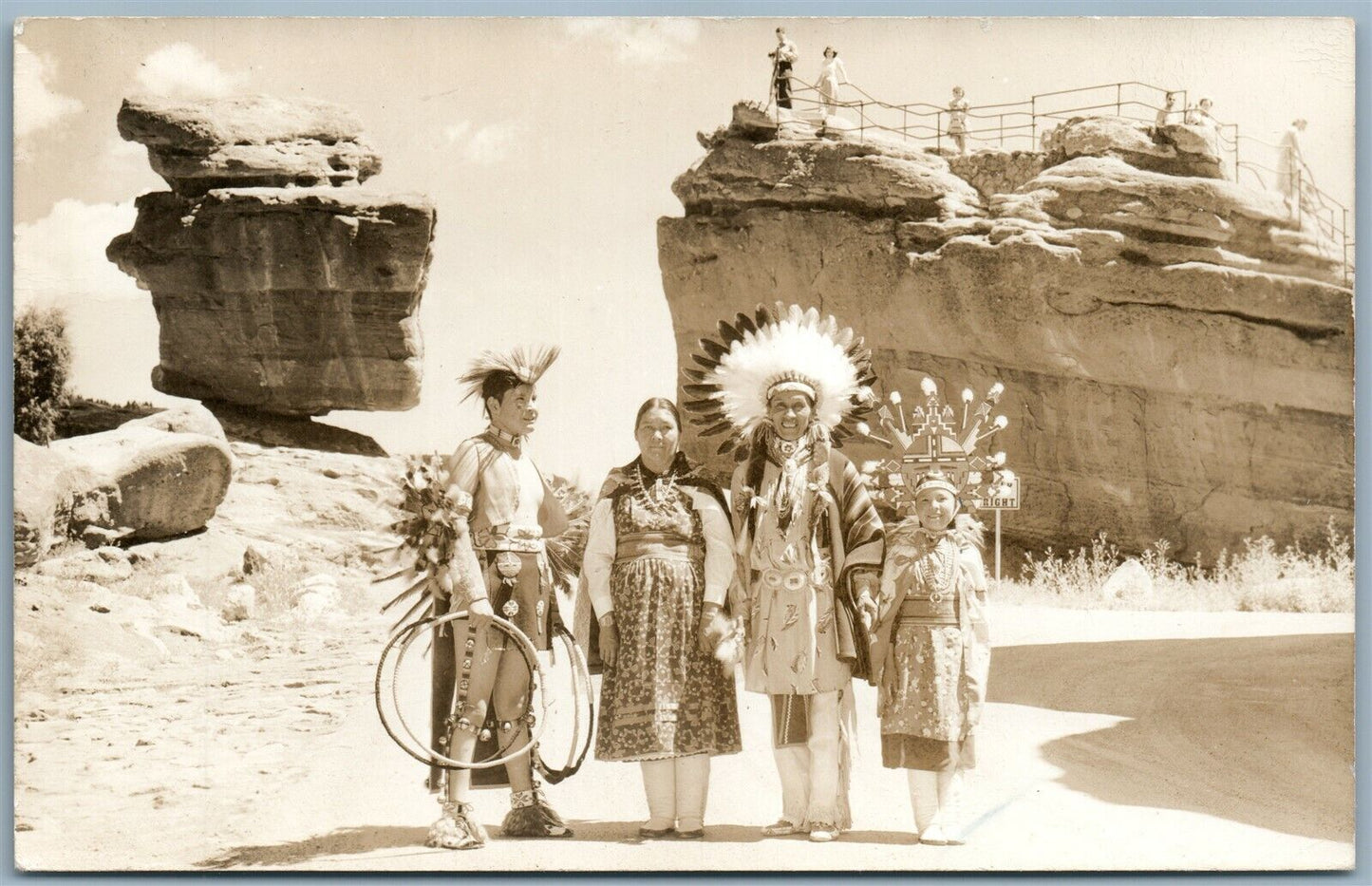 INDIAN FAMILY ANTIQUE REAL PHOTO POSTCARD RPPC
