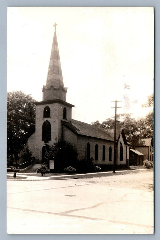 OCONOMOWOC WI LUTHERAN CHURCH ANTIQUE REAL PHOTO POSTCARD RPPC