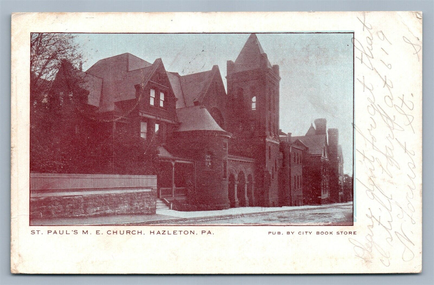 HAZLETON PA ST. PAUL'S ME CHURCH ANTIQUE POSTCARD